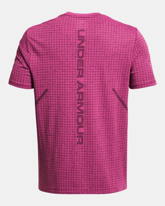 Camiseta de manga corta UA Seamless Grid para hombre, Pink, pdpMainDesktop image number 3